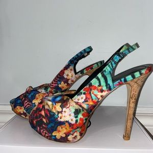 Aldo stiletto - peep toe - tropical - size 9